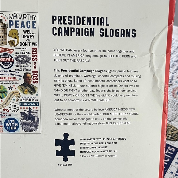 Presidential Campaign Slogans 1000 piece Puzzle complete - Picture 5 of 10